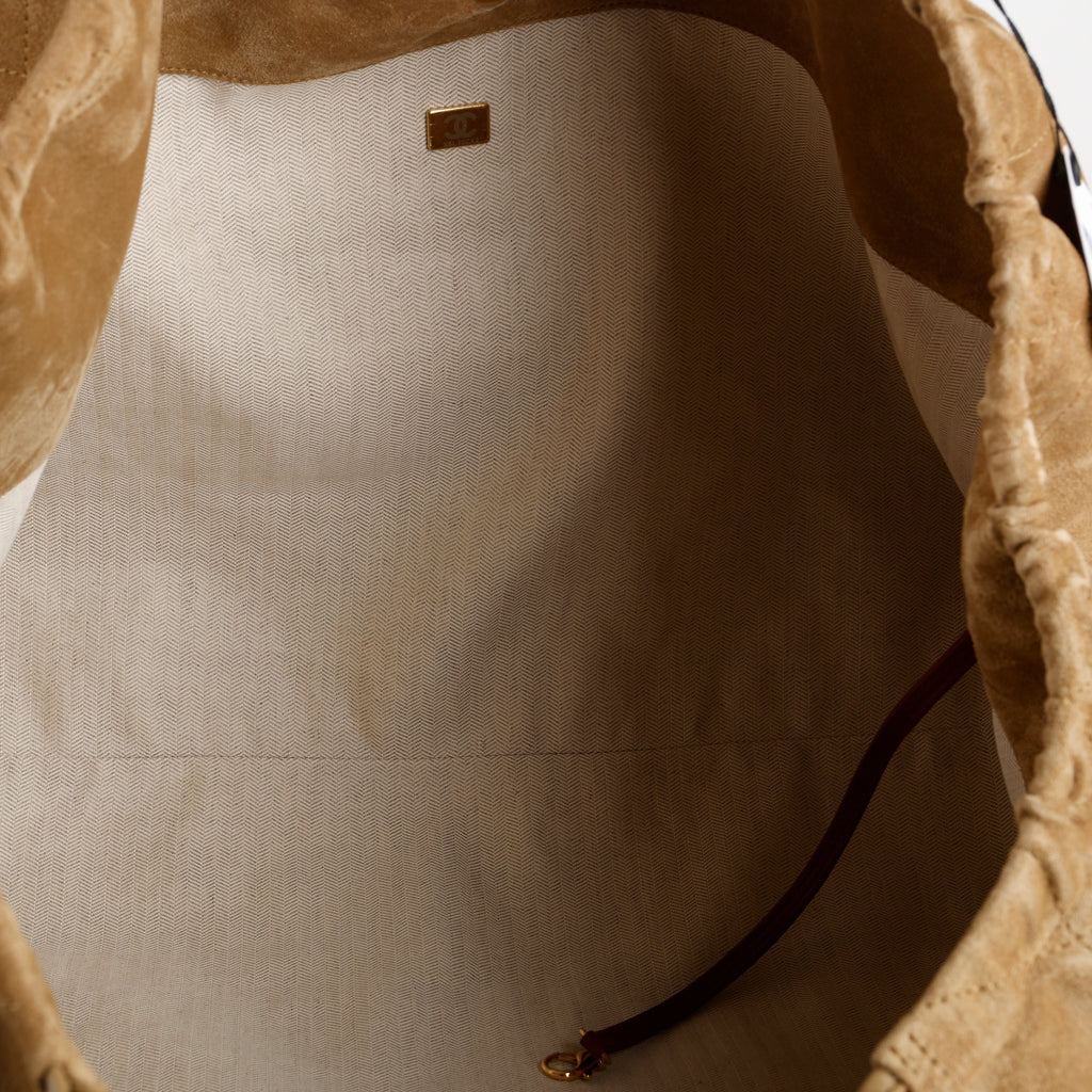 Suede Quilted Neo Cabas Shopping Tote