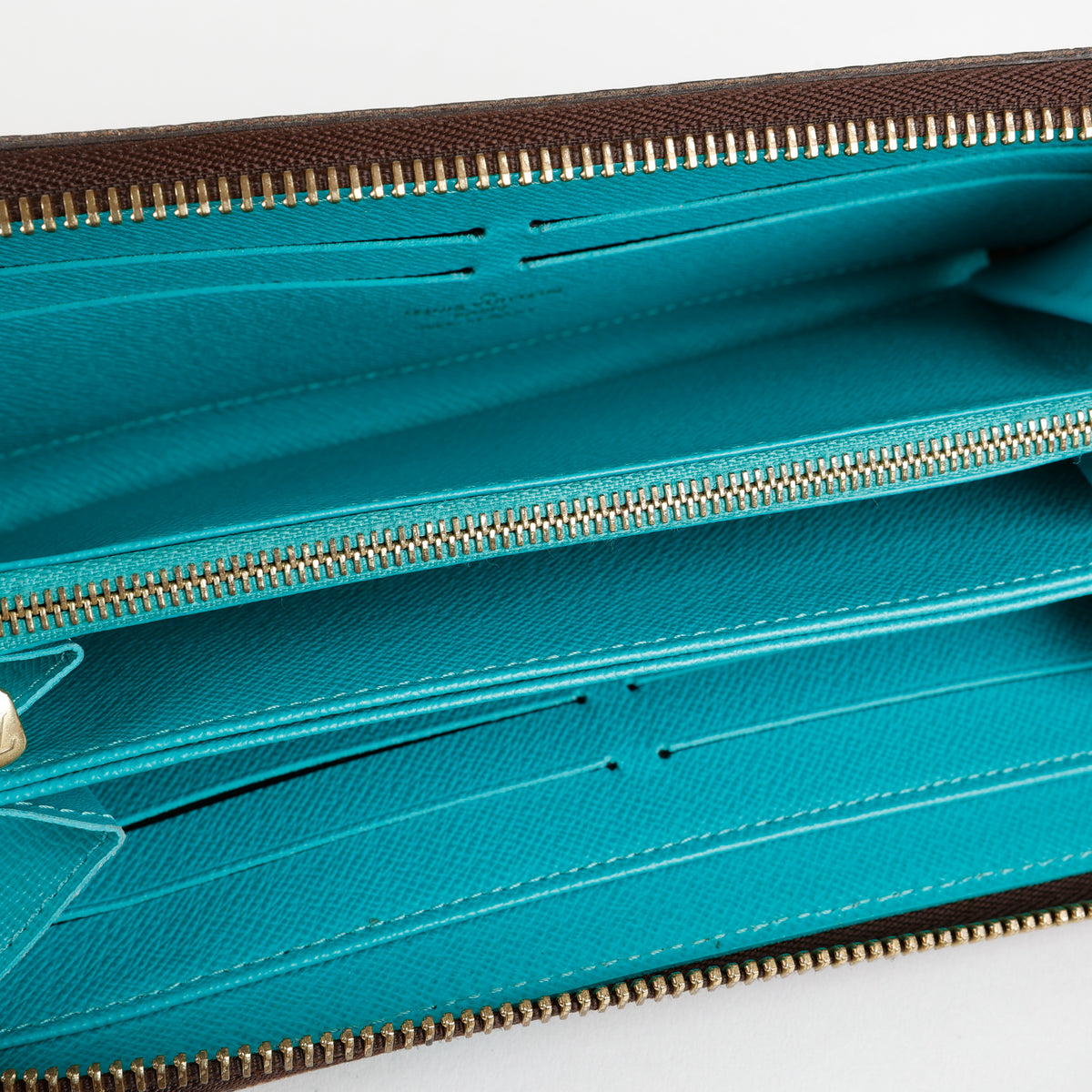V Zippy Wallet, Monogram Turquoise