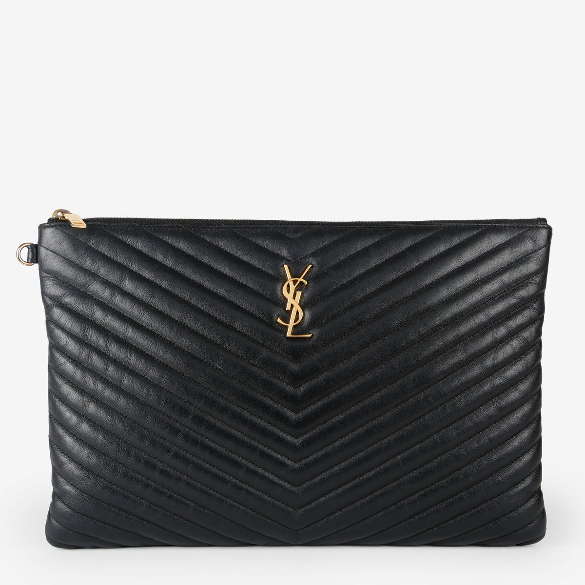 Cassandre Matelasse Pouch, Black Chevron (missing wristlet)