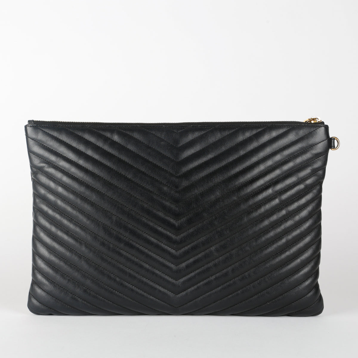 Cassandre Matelasse Pouch, Black Chevron (missing wristlet)