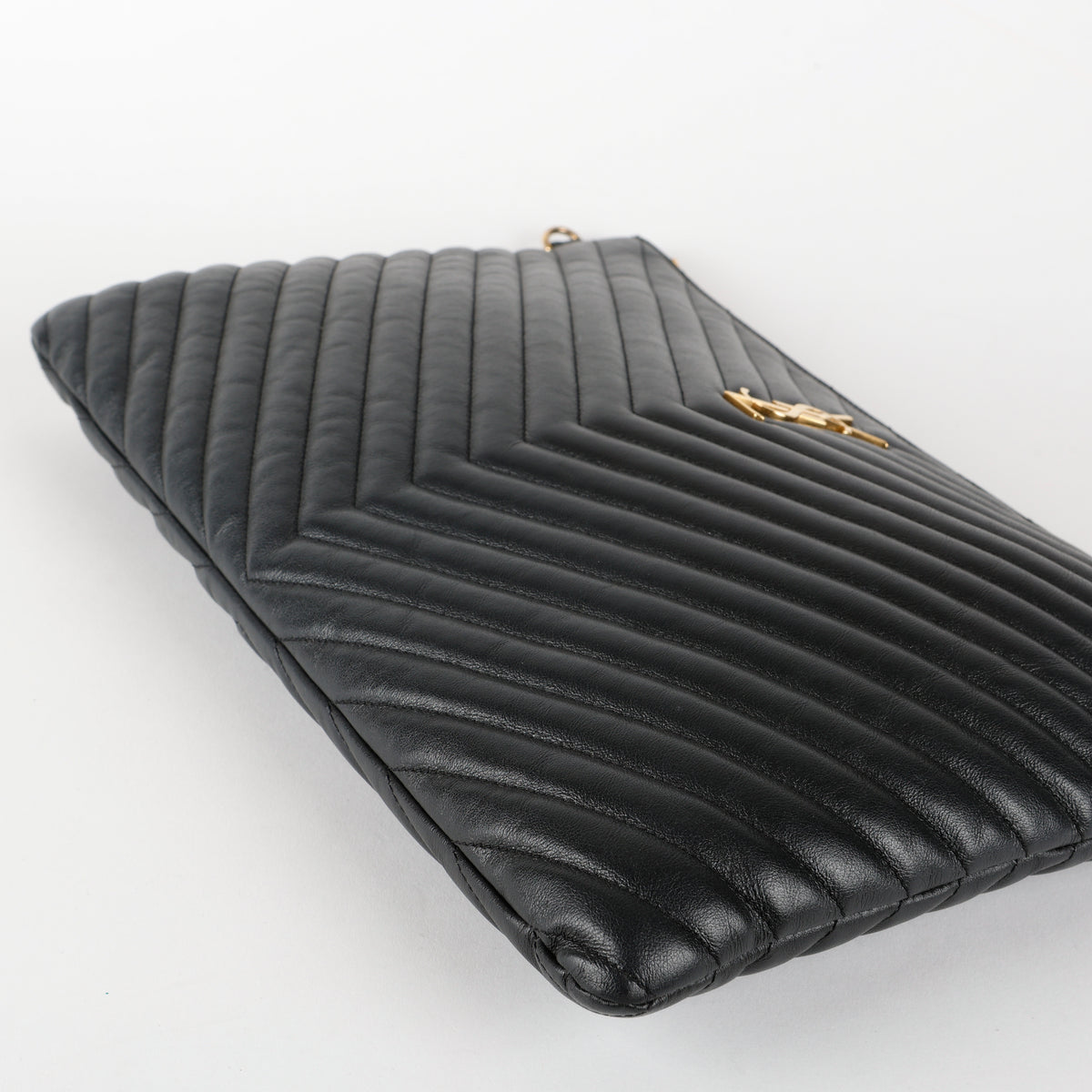 Cassandre Matelasse Pouch, Black Chevron (missing wristlet)