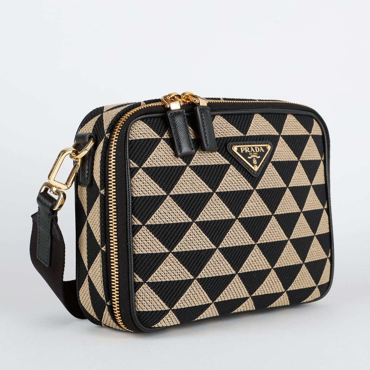 Symbole Zip Around Shoulder Bag, Black/Gold