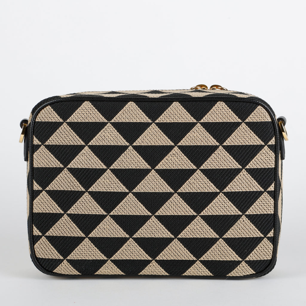 Symbole Zip Around Shoulder Bag, Black/Gold