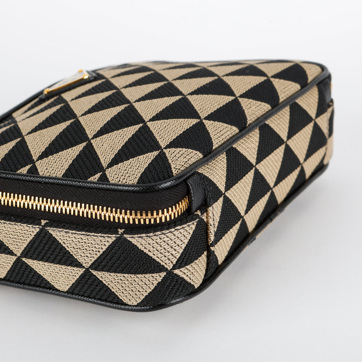 Symbole Zip Around Shoulder Bag, Black/Gold