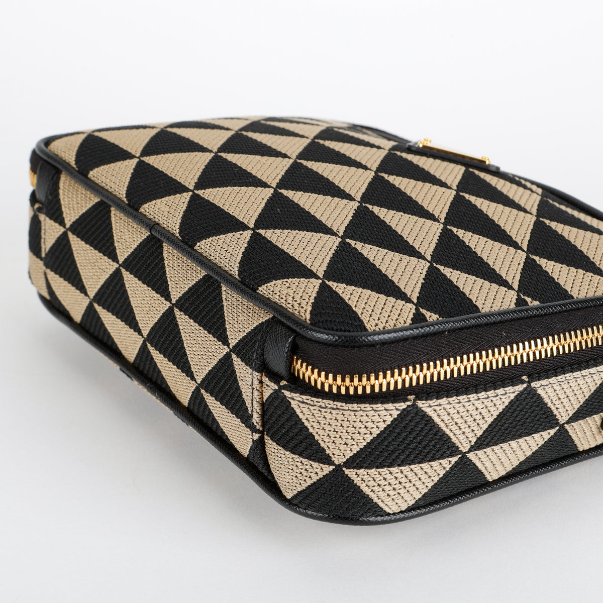 Symbole Zip Around Shoulder Bag, Black/Gold