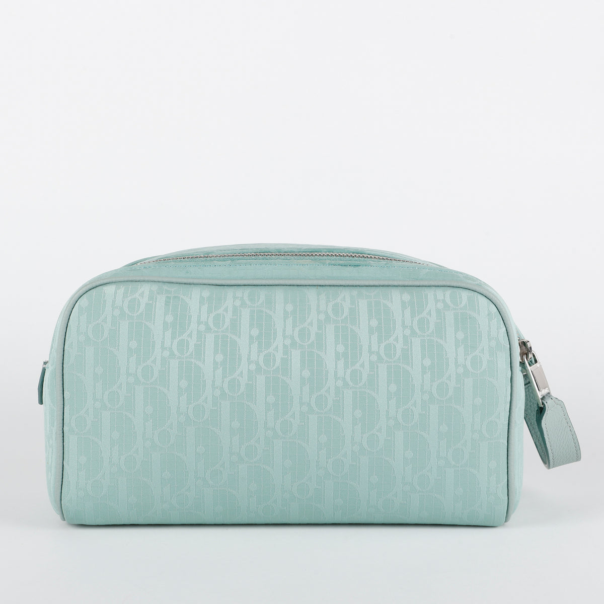 Double Zip Nylon Toiletry Pouch, Mint Green