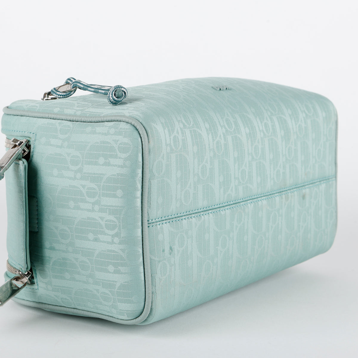 Double Zip Nylon Toiletry Pouch, Mint Green