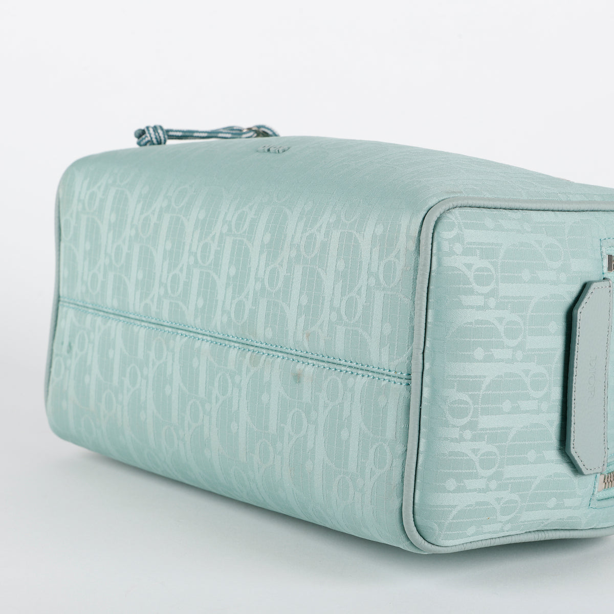 Double Zip Nylon Toiletry Pouch, Mint Green