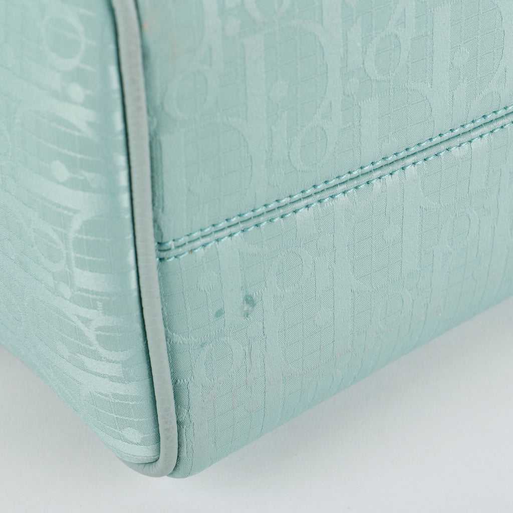 Double Zip Nylon Toiletry Pouch, Mint Green