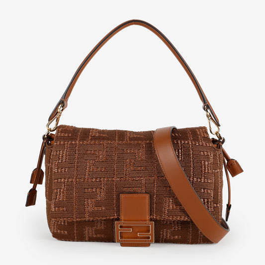 Soft Medium Baguette, Brown Woven
