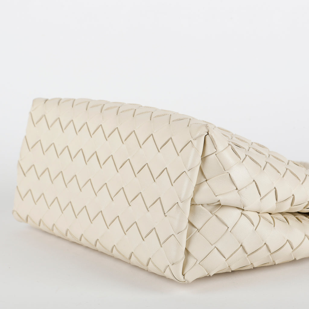 Small Intrecciato Andiamo Top Handle, Cream