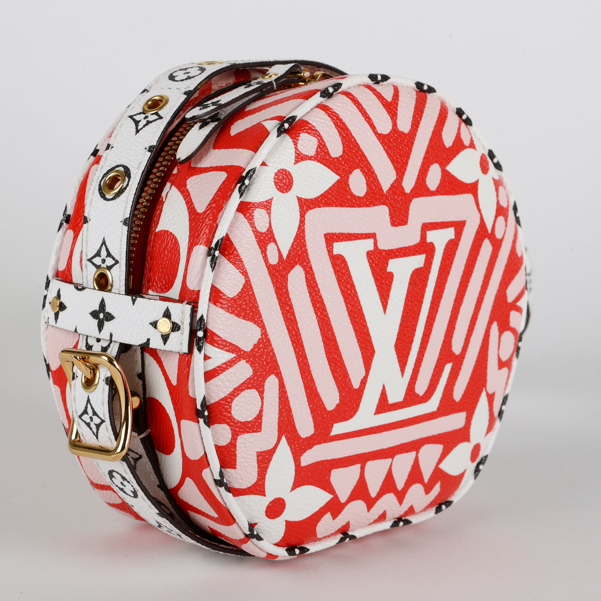 Boite Chapeau Souple PM, Crafty Monogram Red & Pink