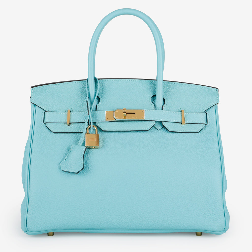 Birkin 30, Blue Atoll Togo Gold Hardware (T Stamp)