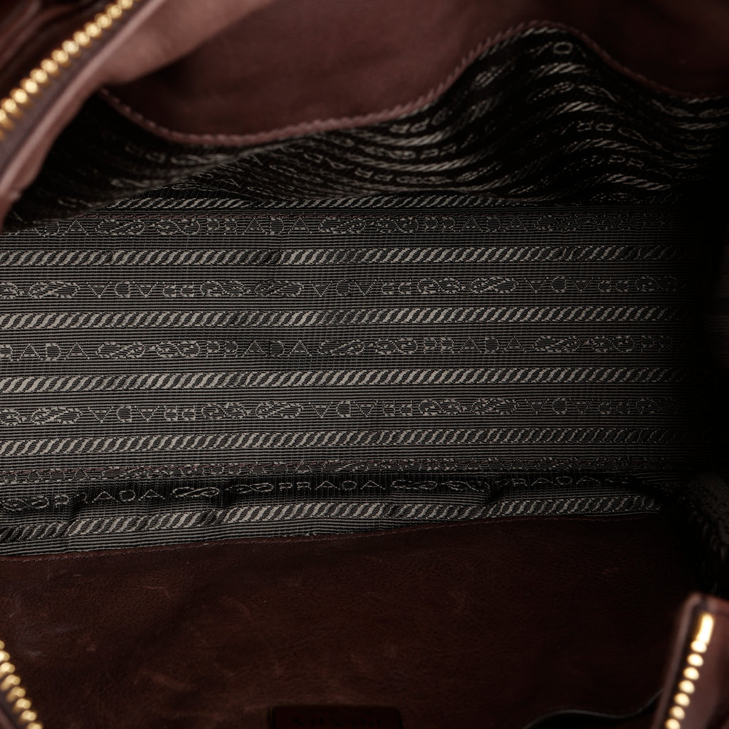 Medium Explore Tote, Brown Nappa Calfskin