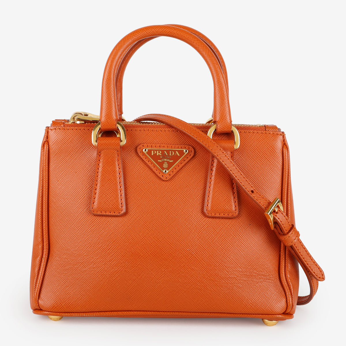 Mini Galleria, Orange Saffiano