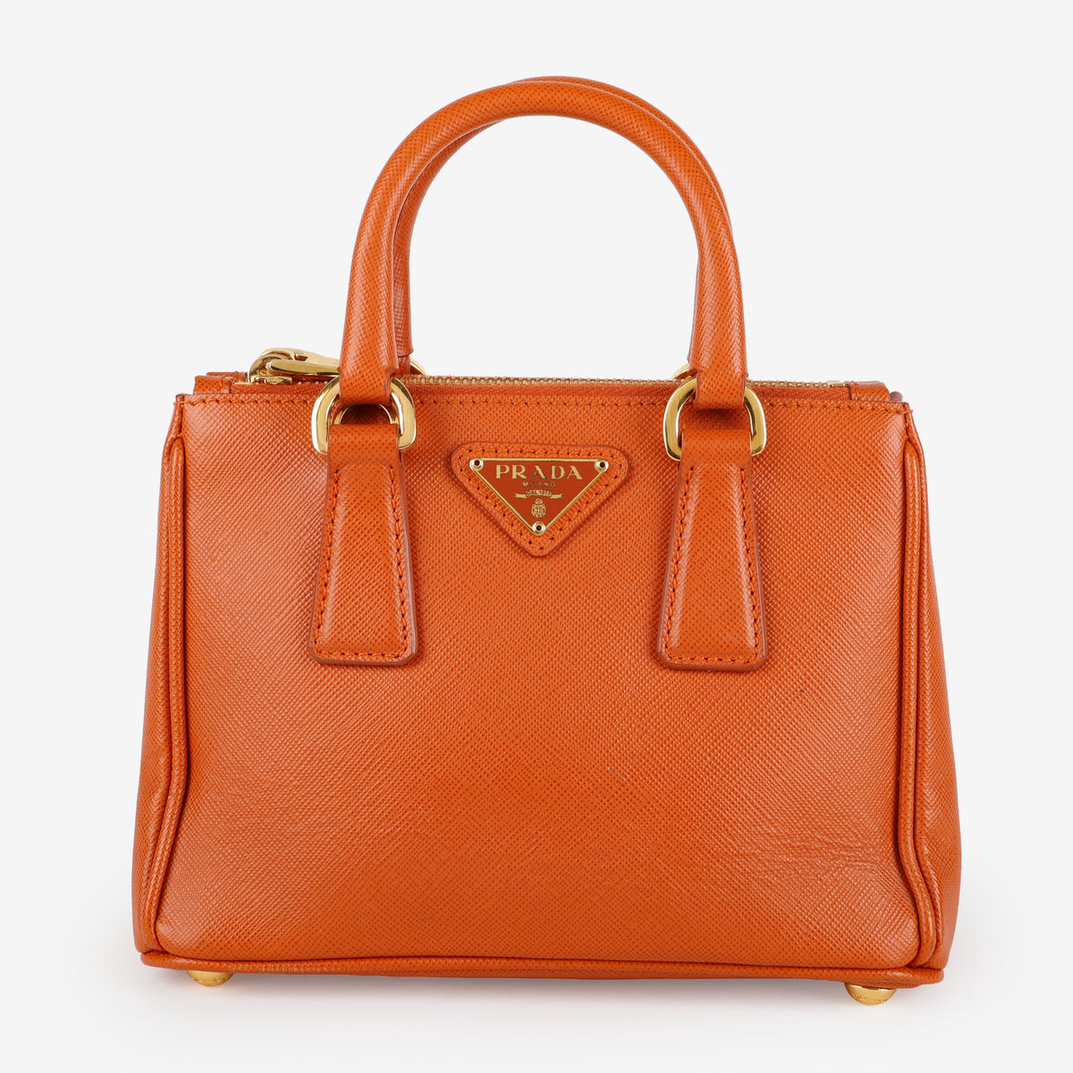 Mini Galleria, Orange Saffiano
