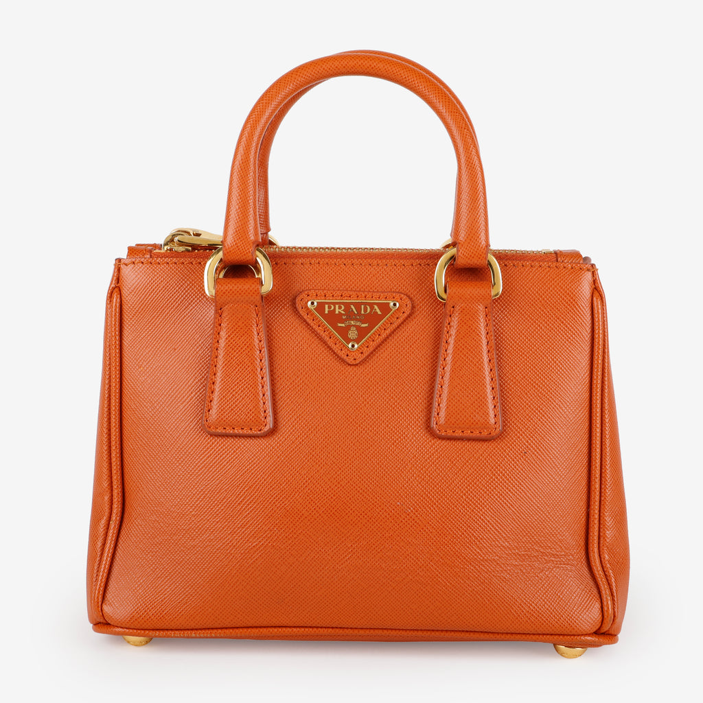 Mini Galleria, Orange Saffiano