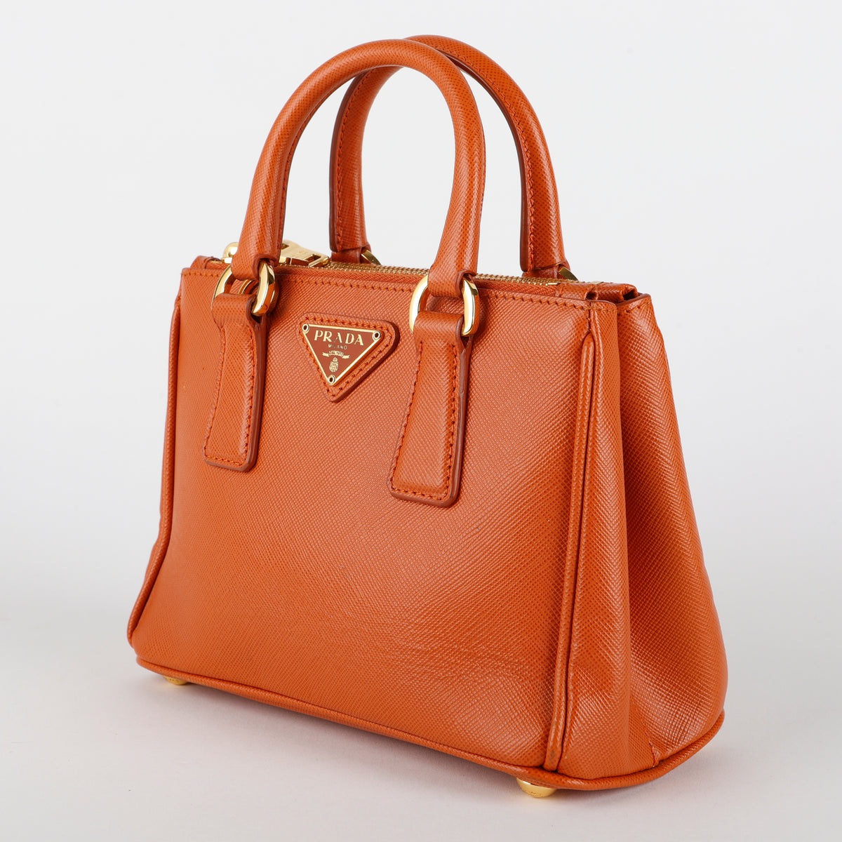 Mini Galleria, Orange Saffiano