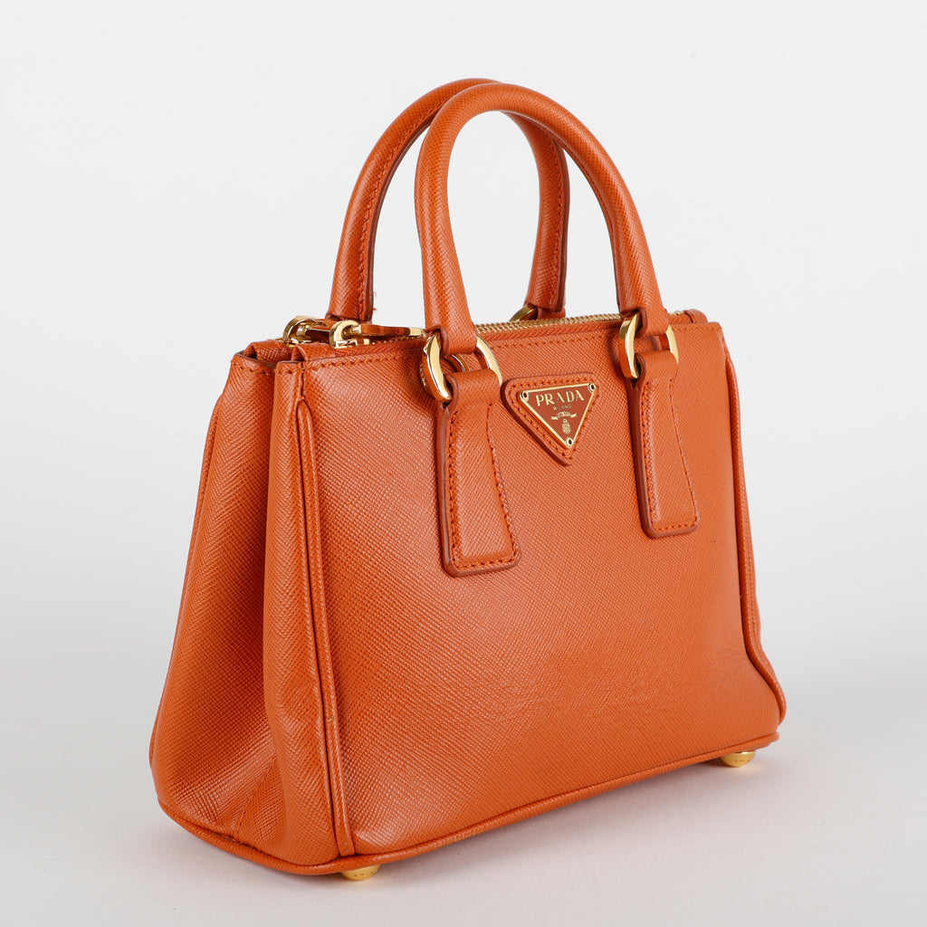Mini Galleria, Orange Saffiano
