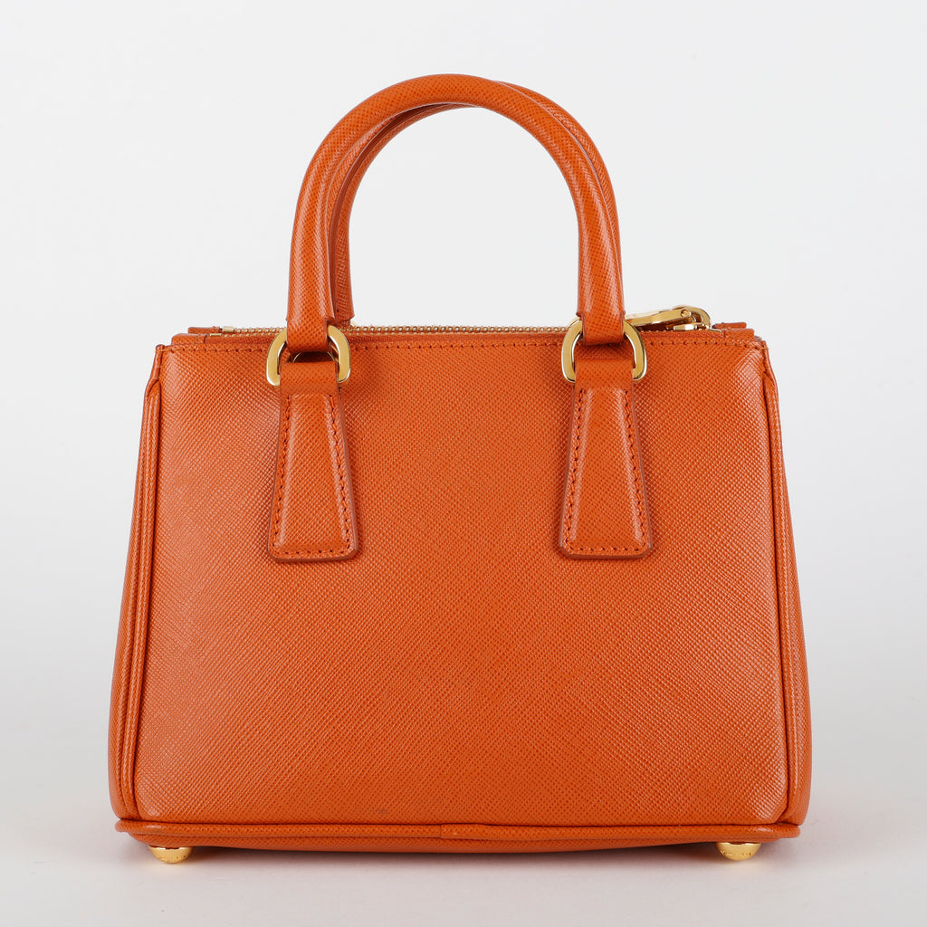 Mini Galleria, Orange Saffiano
