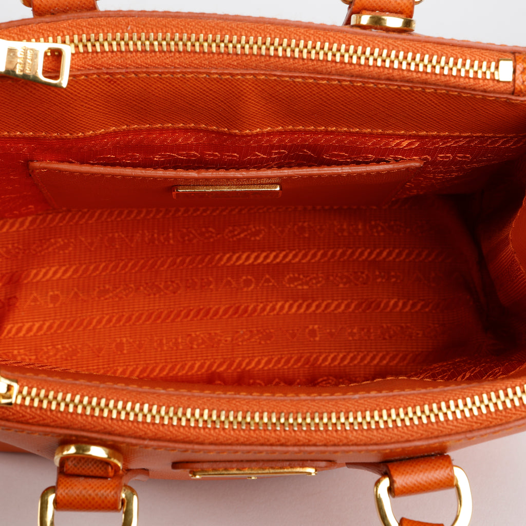 Mini Galleria, Orange Saffiano
