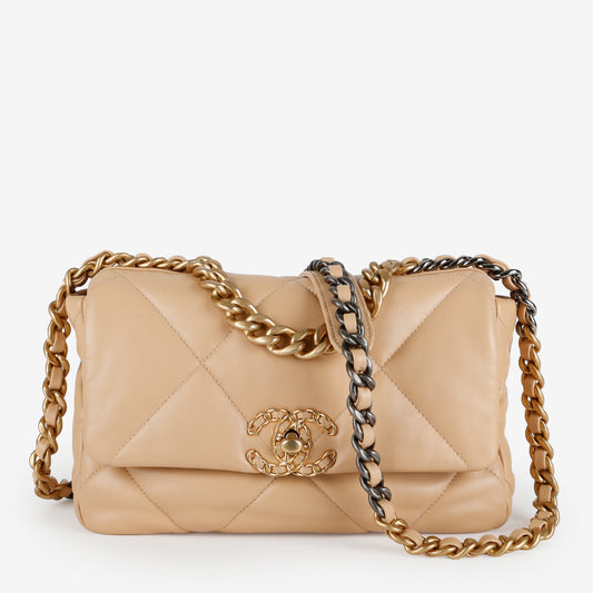 Medium 19, Beige Lambskin