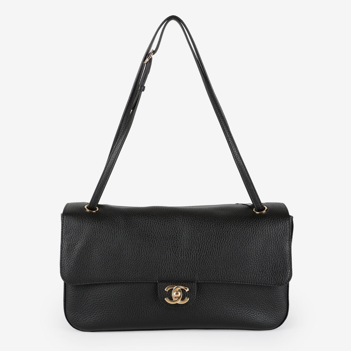 Souplissimo Maxi Flap 32cm, Black Calfskin GHW