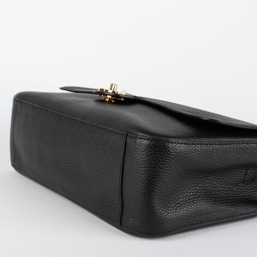 Souplissimo Maxi Flap 32cm, Black Calfskin GHW