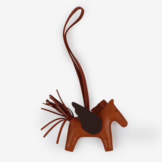 Pegase Rodeo Bag Charm PM, Pain D'Epice/Sienne/Moka Swift & Milo Lambskin