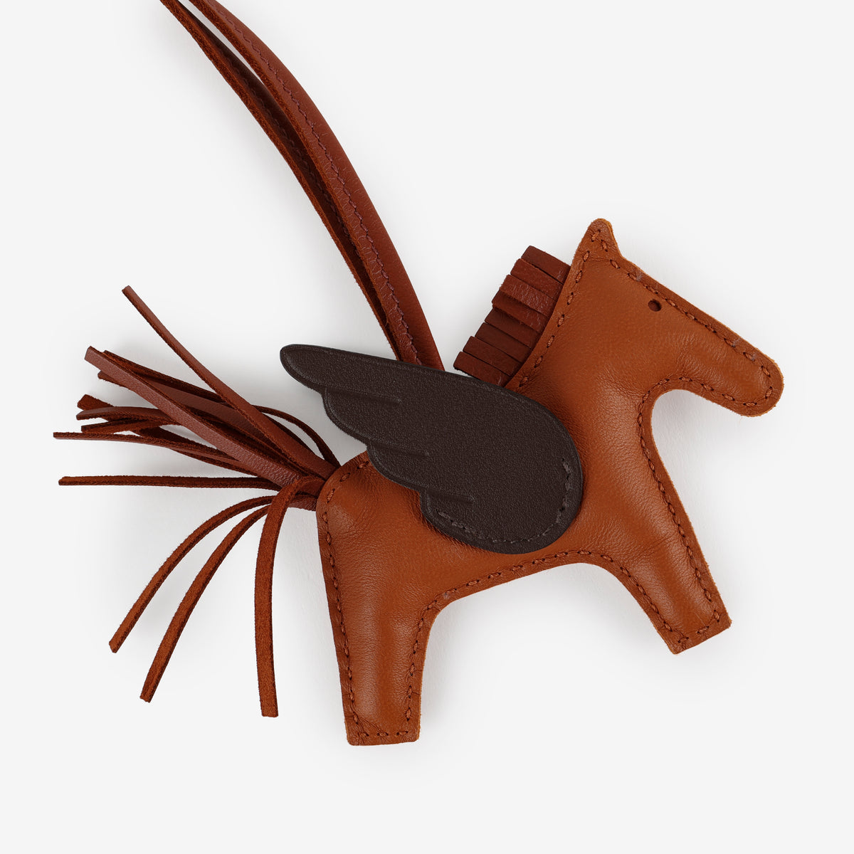 Pegase Rodeo Bag Charm PM, Pain D'Epice/Sienne/Moka Swift & Milo Lambskin