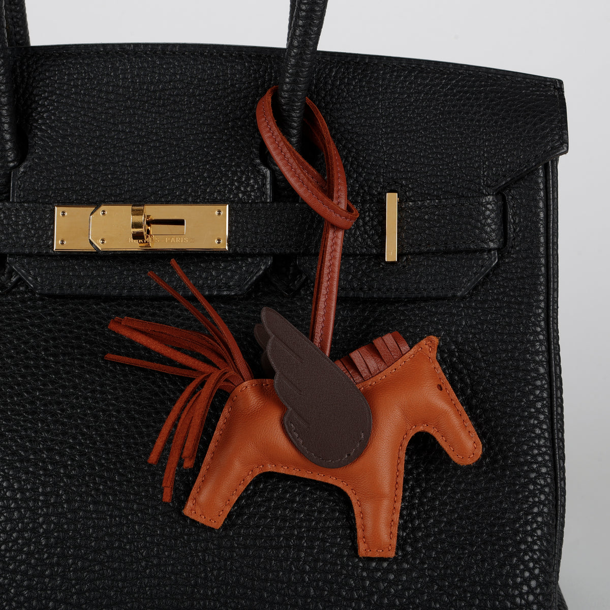 Pegase Rodeo Bag Charm PM, Pain D'Epice/Sienne/Moka Swift & Milo Lambskin