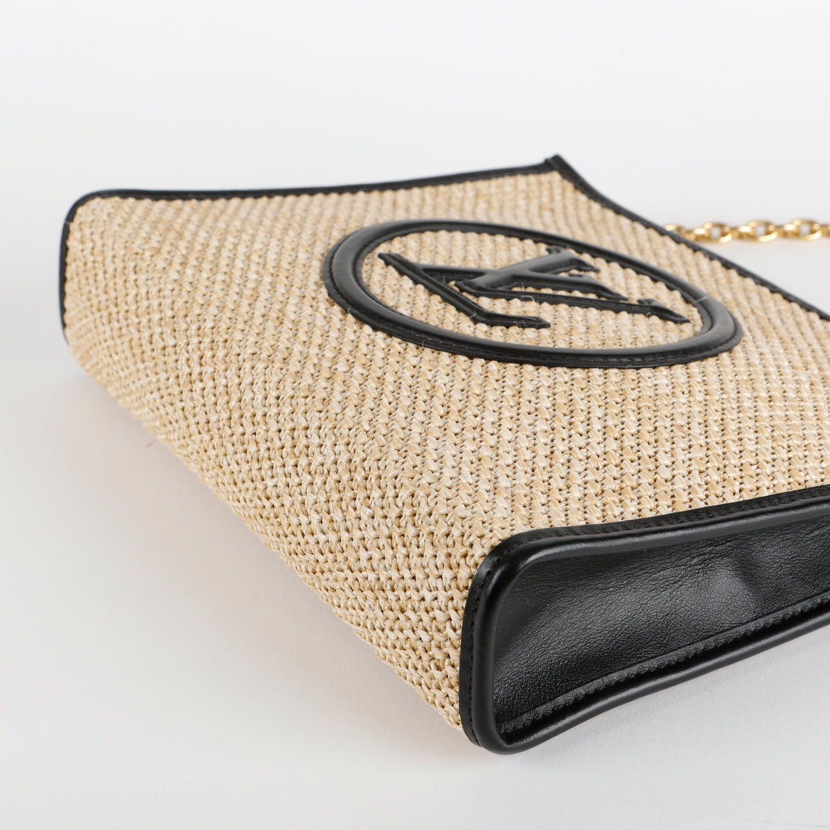 Toiletry Pouch on Chain, Raffia/Black