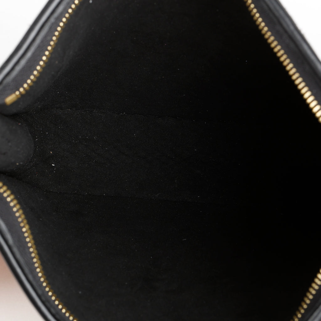 Toiletry Pouch on Chain, Raffia/Black
