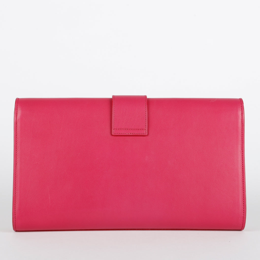 Classic Y Ligne Clutch, Fuchsia Gold Hardware