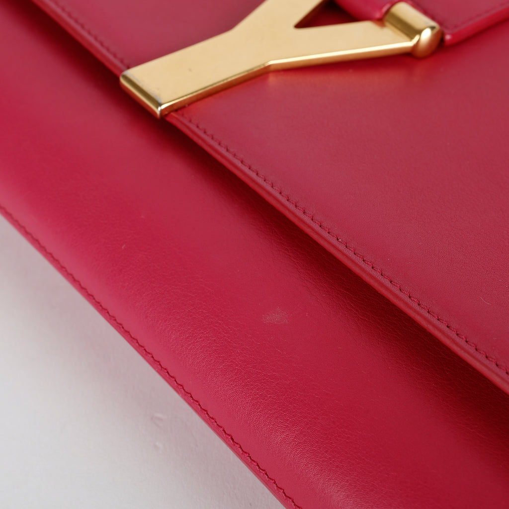 Classic Y Ligne Clutch, Fuchsia Gold Hardware