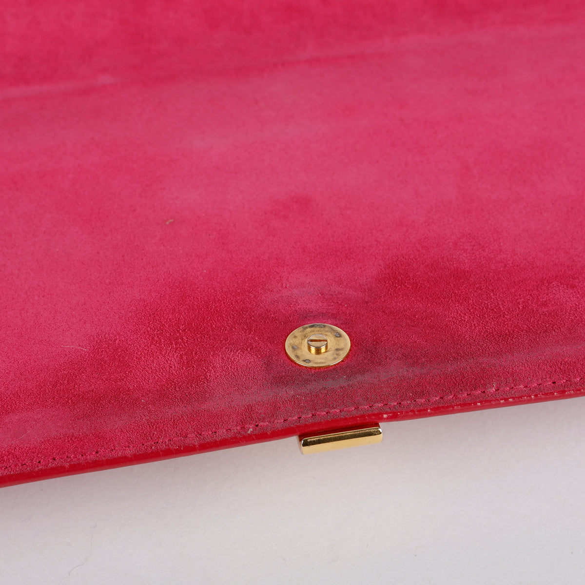 Classic Y Ligne Clutch, Fuchsia Gold Hardware