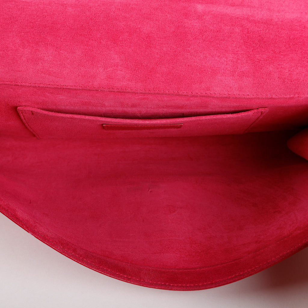 Classic Y Ligne Clutch, Fuchsia Gold Hardware