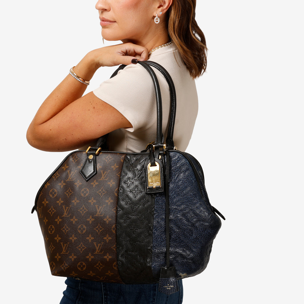 Marine Blocks Tote, Monogram Ostrich