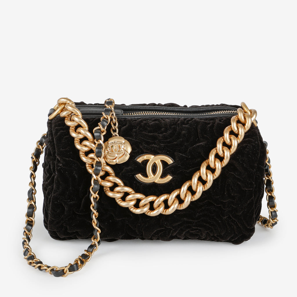 Camellia 2 Way Chain, Black Velvet