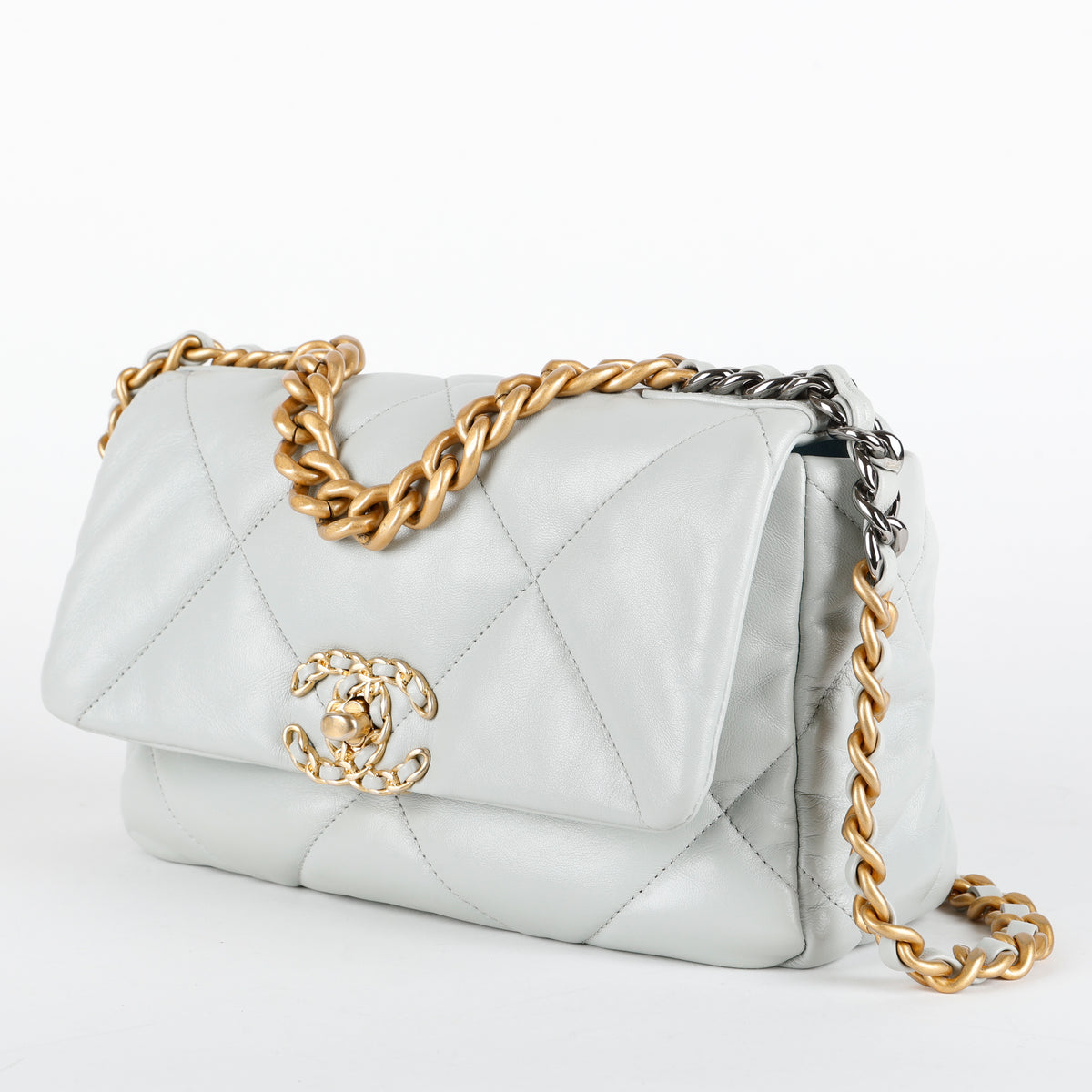Small 19, Light Grey Lambskin