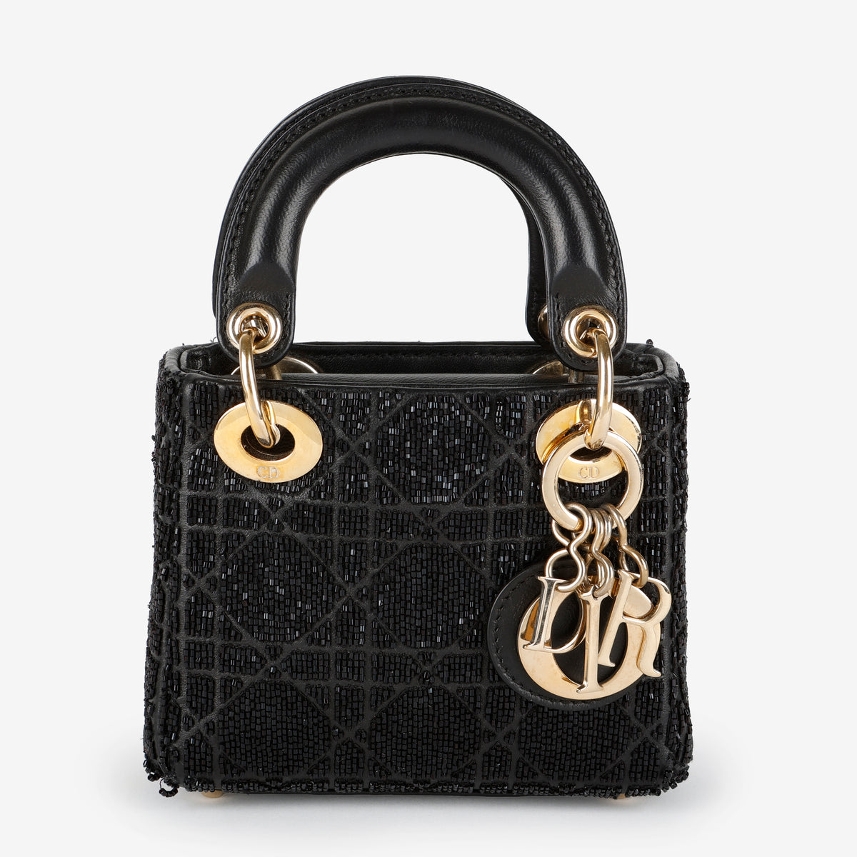 Micro Lady Dior, Black Beaded