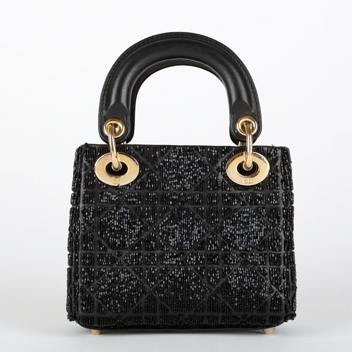 Micro Lady Dior, Black Beaded