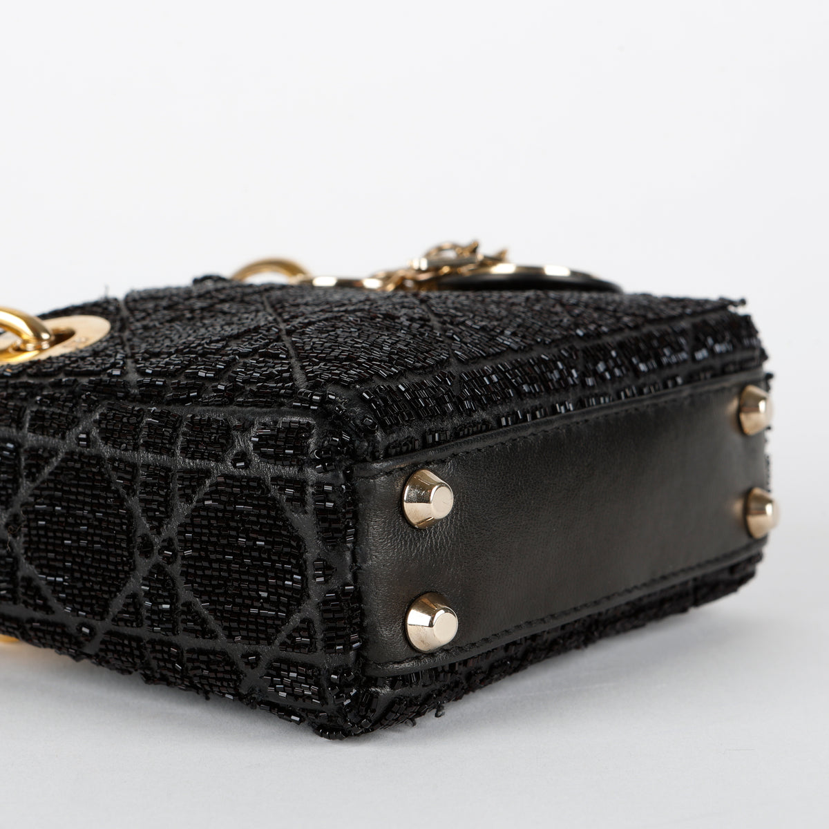 Micro Lady Dior, Black Beaded