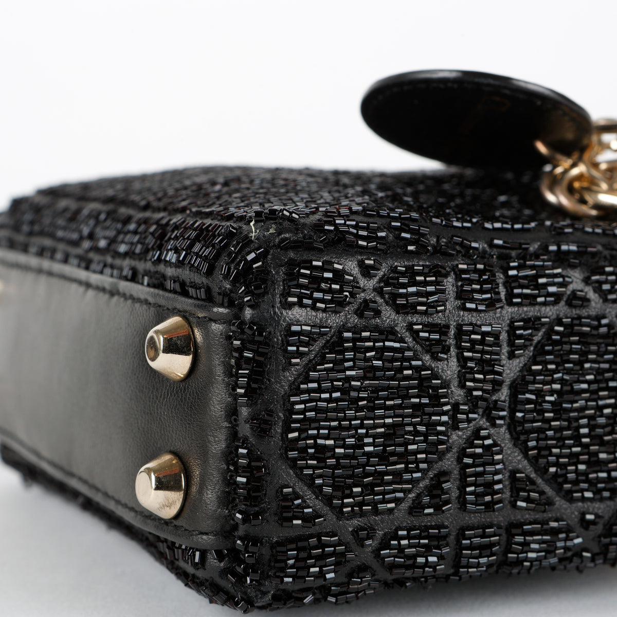 Micro Lady Dior, Black Beaded
