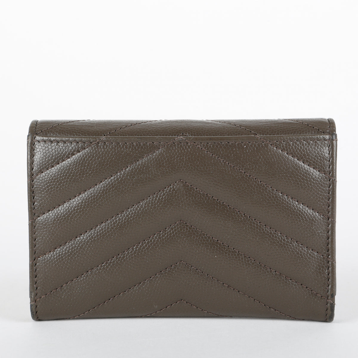 Small Envelope Wallet, Grey Pebble Grain de Poudre