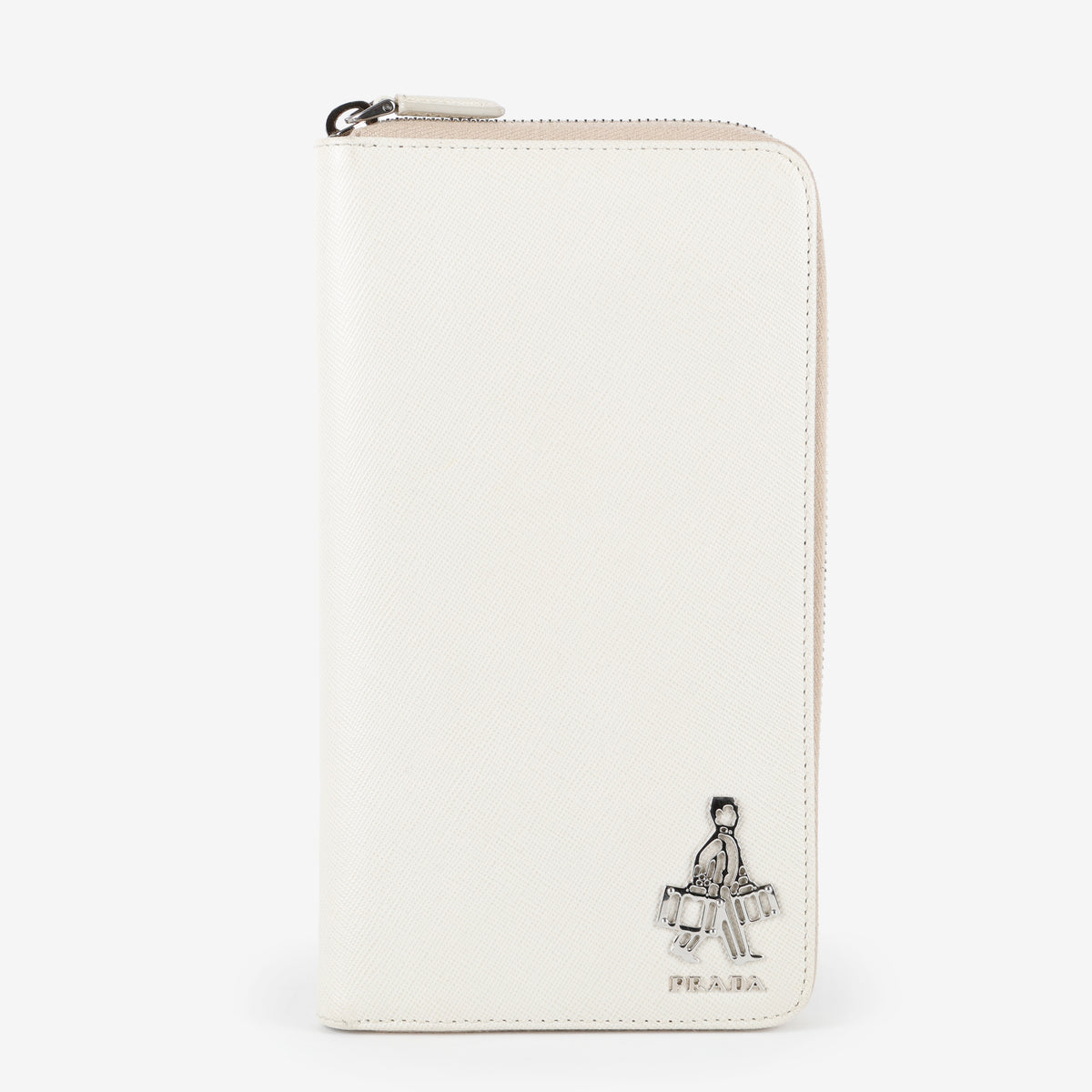 Large Zippy Wallet, White