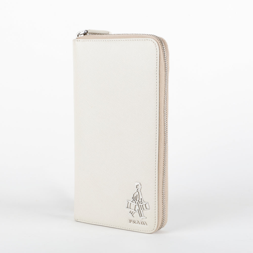 Large Zippy Wallet, White