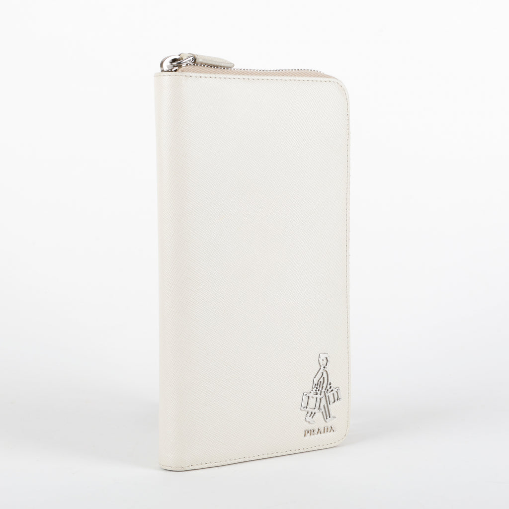 Large Zippy Wallet, White