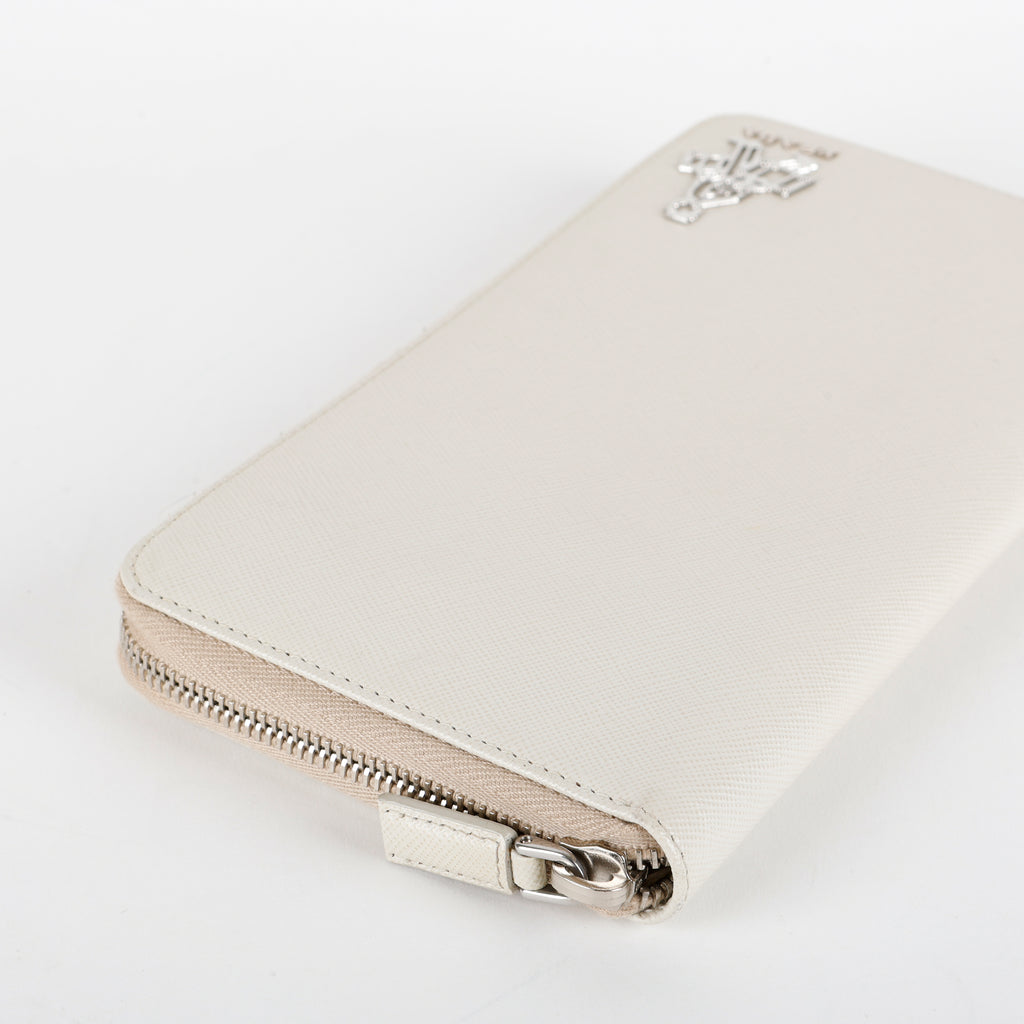 Large Zippy Wallet, White