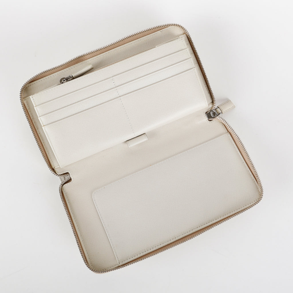 Large Zippy Wallet, White